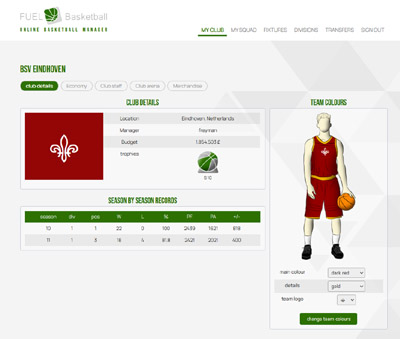 juego de mánager de baloncesto en línea FUEL