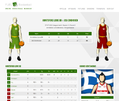 juego de mánager de baloncesto en línea FUEL