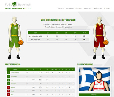 manager de basket juex en ligne FUEL