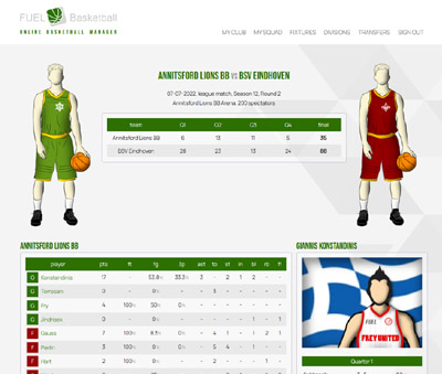 Online Basketball Managerspiel FUEL